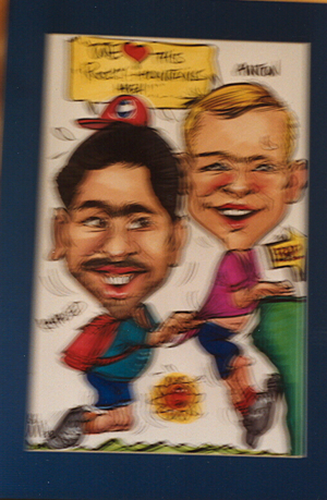 Cartoon caricature of my trip with Khaled to Colorado